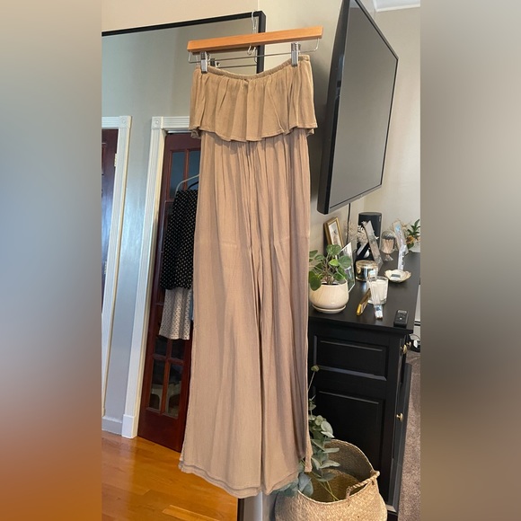 Elan Tan Strapless Jumpsuit - Picture 3 of 6